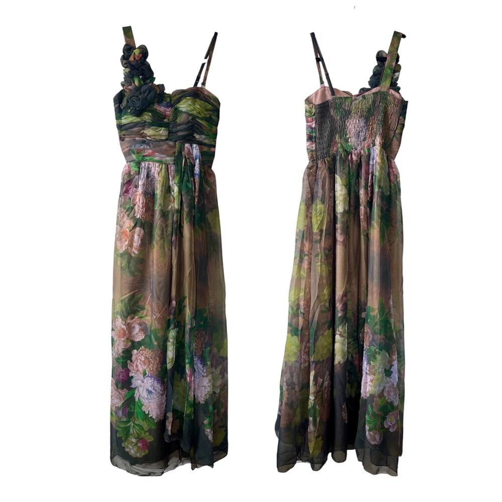 Pretty Angel Floral Fairy Garden Maxi Dress Women’s Small NWT Prom Cocktail Glam